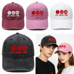 BTS Pasaulinio Tour Siuvinėta skalauta beisbolo kepuraitė Retro laisvalaikio unisex kepurė juoda