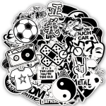 100 VNT Juodų ir Baltų Atsitiktinių Lipdukų Punk Grafiti Rokas Juokingi Lipdukai Vaikams PASIDARYK PATS Gitarai &Scaron;almui Ne&scaron;iojamam Kompiuteriui Lagaminui Dviratžiui