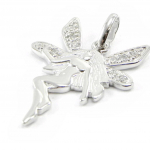 Les Tr&eacute;sors De Lily [D6755] - Pendentif Argent 'F&eacute;e Clochette' Blanc