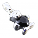Les Tr&eacute;sors De Lily [G1655] - Pendentif Argent 'Teddy Love' noir juoda