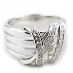 Bague Argent 'D&eacute;esse' blanc