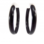 Les Tr&eacute;sors De Lily [J5960] - Cr&eacute;oles 'Chor&eacute;graphie' noir &Oslash; 40 mm