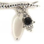 Les Tr&eacute;sors De Lily [J8918] - Bracelet fantaisie 'Kilimanjaro' fatma noir blanc