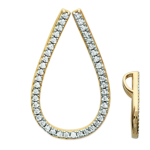 Les Tr&eacute;sors De Lily [L4677] - Pendentif Plaqu&eacute; Or 'Sissi' blanc dor&eacute; - 22x13 mm