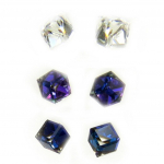 Les Tr&eacute;sors De Lily [L6300] - Set de 5 paires de boucles 'Cubes de Cristal' blanc bleu