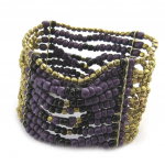 Les Tr&eacute;sors De Lily [N1780] - Bracelet fantaisie 'Kilimanjaro' dor&eacute; violet auksas