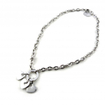 Les Tr&eacute;sors De Lily [N1794] - Collier acier 'Love'