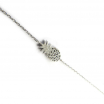 Les Tr&eacute;sors De Lily [N2899] - Bracelet Argent 'Ananas' argent&eacute; (rhodi&eacute;) - 16x7 mm