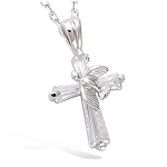 Les Tr&eacute;sors De Lily [N6806] - Pendentif Argent 'Croix' blanc argent&eacute; - 17x12 mm sidabras