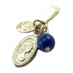 Les Tr&eacute;sors De Lily [P2560] - Pendentif Argent 'Mineralia' bleu argent&eacute; (cam&eacute;e) mėlyna