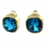 Les Tr&eacute;sors De Lily [P4987] - Clips Cr&eacute;ateur 'Sissi' bleu dor&eacute; - 14x14 mm mėlyna