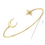 Les Tr&eacute;sors De Lily [Q7571] - Bracelet Plaqu&eacute; Or 'Cl&eacute;opatra' dor&eacute; (lune- &eacute;toile) - 60 mm- 10 mm