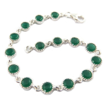 Les Tr&eacute;sors De Lily [Q9843] - Bracelet Argent artisanal 'Heaven' vert argent&eacute; - 17 cm 6 mm
