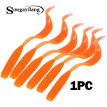 Sougayilang Big Mink&scaron;tas Silikonas 10 vnt. Dirbtinis 18,5 cm sliekų masalas žvejybos reikmenims Umpan Pancing oranžinė