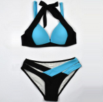 Moteri&scaron;ki madingi paplūdimio drabužiai, spalvoti susiuvami bikini, suskirstyti maudymosi kostiumėliai su apynasriu, tvarsčiu spausdinti paplūdimio drabužiai L