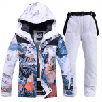 Naujas slidinėjimo kostiumas vyrams, moteri&scaron;kas, atsparus vėjui, vandeniui atsparus, kvėpuojantis, storas &scaron;iltas slidinėjimo snieglenčių striukės kelnės Žieminė slidinėjimo striukė Vyri&scaron;ka slidinėjimo komplektas 2XL