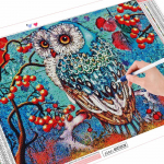 Pilnas kvadratas / apvalus deimantinis pie&scaron;imas gyvūnų nuotraukos i&scaron; kalnų kri&scaron;tolų 5D &bdquo;pasidaryk pats&ldquo; deimantų siuvinėjimas I&scaron;pardavimas Pelėda, mozaikos sienos menas Full Round (20X30CM)