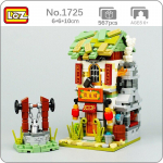 LOZ 1725 Miesto gatvė Kinų kvartalo kalvio parduotuvė Parduotuvė Architektūra Modelis &bdquo;Pasidaryk pats&ldquo; Mini blokeliai Statybinis žaislas be dėžutės