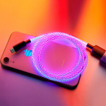 VAORLO 66 W 6A duomenų kabelis RGB &scaron;vytintis įkrovimas Greitas greitas įkrovimas iPhone C tipo USB įkrovikliui Auk&scaron;tos kokybės duomenų kabelis Type-C
