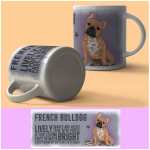 Les Tr&eacute;sors De Lily [A2181] - Mug c&eacute;ramique 'Chiens' mauve (french bulldog) - 95x80 mm violetinė