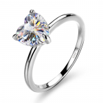 Bague Ringen New In Heart S925 Sterling Silver, putojantis 2CT Moissanite sužadėtuvių žiedai moterims, jubiliejaus pažado papuo&scaron;alai