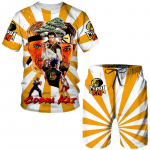 Vasaros &bdquo;Cobra Kai&ldquo; 3D marginti mar&scaron;kinėliai / &scaron;ortai / kostiumas, vyri&scaron;kas sporti&scaron;kas komplektas trumpomis rankovėmis, laisvalaikio hiphopo sportinė apranga, 2 dalių sportinis kostiumas S