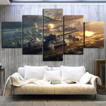 5 vnt. &bdquo;World Of Tanks&ldquo; žaidimas &bdquo;Cuadros&ldquo; plakatai Sienos meno dekoras Moduliniai paveikslėliai Žaidėjų drobės paveikslai paauglių svetainės dekoravimui 40x60cm*2 40x80cm*2 40x100cm*1
