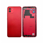 Atgal Samsung Galaxy A03 A035 SM-A035F SM-A035F/DS akumuliatoriaus galinių durelių korpusas su fotoaparato objektyvu + &scaron;oniniu raktu raudona