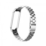 Metalinis plieninis dirželis, skirtas Xiaomi Mi Band 7 6 5 4 3 Rie&scaron;o apyrankės pakeitimas Mi Band 3 4 5 6 7 Nerūdijančio plieno apyrankės i&scaron;maniojo laikrodžio priedai For Mi band 3 4 sidabras
