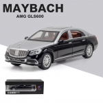 1:24 mastelio Benz S600 lydinio prabangus automobilio modelis, metalinės žaislinės transporto priemonės, automobilio modelis su puikiu modeliavimo garsu ir lengva dovana vaikams 1/24-21x8.5x6cm sidabras/juoda