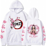 Japonijos anime Kawaii Demon Slayer Kamado Nezuko Manga Megztiniai megztiniai Vir&scaron;utiniai megztiniai Gatvės drabužiai Unisex animacinių filmų megztiniai XXXL balta