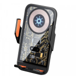 Fonken automobilinis belaidis įkroviklis automobilinis telefono laikiklis, skirtas iPhone Samsung 15W Qi greito įkrovimo stotelei juoda