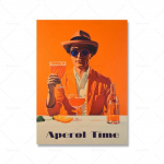 Vintage &bdquo;Aperol Sprite&ldquo; plakatas &bdquo;Pop Art&ldquo; spaudinys, įkvėpimas senovinio krep&scaron;elio virtuvės sienų meno tapybai kokteilio vaizdas 21cm&times;30cm NoFrame