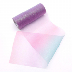 10 Yard / Roll Rainbow Blizgučiai Tiulis ritininiai blizgučiai Crystal Organza Permatomas audinys Pasidaryk pats lankeliai Tutu Sijonas Vestuvių namų dekoravimas A