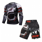 Vyri&scaron;ki sportiniai kostiumai mar&scaron;kinėliai + kelnių kostiumas MMA ilgomis rankovėmis mar&scaron;kinėliai Vyri&scaron;ki kompresiniai mar&scaron;kinėliai Fitness Kultūrizmas MMA Rashguard sportinis kostiumas XL