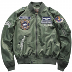 Vyri&scaron;kos žieminės hiphopo storos &scaron;iltos striukės karinės motociklo Ma-1 Aviator Pilot Cotton Parka vyri&scaron;kos beisbolo bombone&scaron;io striukės