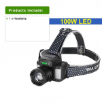 10h galingas jutiklinis LED priekinis žibintas Pastatytas 5600mAh baterija, didelės galios įkraunamas priekinis žibintas Žibintuvėlis Žvejybos galvos žibintas built in battery juoda