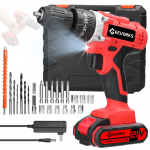 Buitinis 3 viename daugiafunkcis elektrinis gręžtuvas, rankinis ličio atsuktuvas, 21 V smūginis grąžtas, &scaron;lifuotas 2pcs batteries US Plug įvairiaspalvis