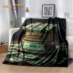 3D dolerio euro svaro pinigai turtingi animacinių filmų mink&scaron;ta pliu&scaron;inė antklodė, flanelinė antklodė, skirta svetainės miegamojo lovai sofai 75x100cm (30x40inch)
