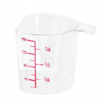 Tikslus 180 ml plastikinis ryžių matavimo puodelis su rankena, lengvai laikomas Comapct Cooking tikslaus matavimo ryžių puodelis