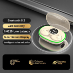 Nematomos miego ausinės su belaidėmis &bdquo;Bluetooth 5.3&ldquo; ausinėmis, atspariomis vandeniui, triuk&scaron;mo mažinimo ausinėmis, TWS jutiklinio valdymo ausinėmis su mikrofonu