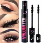 Mascara Double Effect Volume Mascara 2-in-1 Ilgalaikis vandeniui atsparus Plonas Ilgas Storas Curl Slim Long Greitai I&scaron;džiūstantis Big Eye Mascaras Makiažo kosmetika studentams 5D 2 in 1