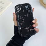 N18 Lovely Line art dizaino banguotas telefono dėklas, skirtas iPhone 15 14 13 Pro Max Samsung S24 S23 Ultra A54 A14 A12 Xiaomi Redmi 13C Huawei Honor mink&scaron;tas galinis dangtelis for iPhone 6