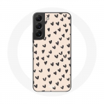 Coque pour Samsung Galaxy S21 FE Fond de texture abstraite coeurs noirs