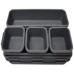 8 vnt. Daugiafunkcis stalčių stalčių dėžės Sandėliavimo organizatorius padėklai Kosmetikos skirstytuvai juoda