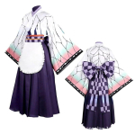 Demon Slayer Kokushibo Shinobu Cosplay kostiumas Kimono Apsiaustas Tarnaitė Suknelių Komplektai Paltas Vaidmenų Vaidinimas Uniforma Suaugusiesiems Unisex M gray