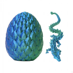 3D Printed Dragon in Egg Collectible Figurine Statue Set for Shelf Desktop