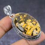 Natural Ocean Jasper Gemstone 925 Steling Silver Jewelry Pendant 2.25 l2f08