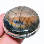 Natural Labradorite Gemstone Handmade 925 Sterling Silver Ring Size 8.5 s9l35