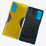 &bdquo;Xiaomi Poco F4 GT Glass&ldquo; baterijos dangtelio galinių durelių korpuso Mi F4GT 21121210G akumuliatoriaus galinio dangtelio keitimas kibernetinė geltona spalva